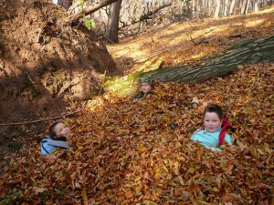 děti v listí